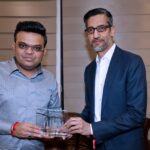 Jay Shah and Sundar Pichai attended the ICC Men’s T20 World Cup Super 8 match