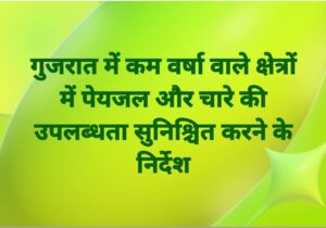 गुजरात में कम वर्षा वाले क्षेत्रों में पेयजल और चारे की उपलब्धता सुनिश्चित करने के निर्देश