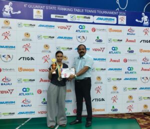 Mouboni Chatterjee Shines at 6th Gujarat State Ranking Table Tennis Tournament