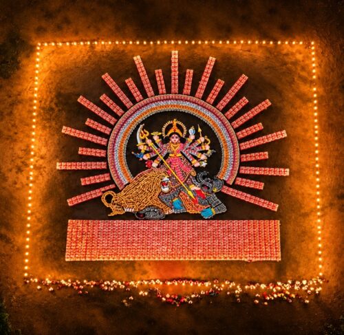 Adani Cement Creates 15,000-Bag Aerial Tribute to Maa Durga for Navratri 2026